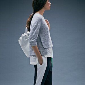 Derek Lam 10C Athleta 2 n 1 City Pullover Cropped Half Sleeve Crewneck Sweatshir